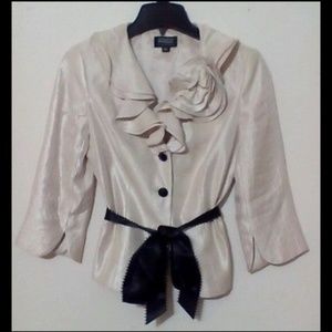 ADRIANNA PAPELL EVENING ESSENTIALS RUFFLED JACKET